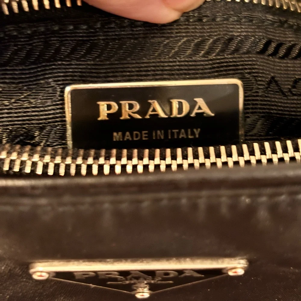PRADA Black Leather & Nylon Mini Tassle Bag W/ COA & Dustbag LIKE NEW! - Picture 14 of 16